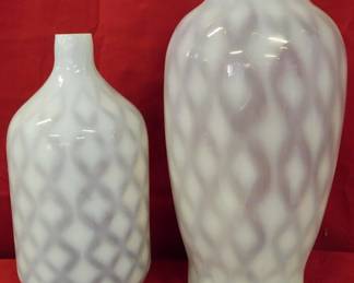 205 - Pair Opalescent Vase Set 16"

