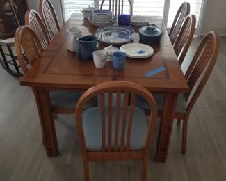 Dining table seats 8 - extra chairs available