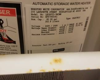 80 gallon ELECTRIC hot water heater