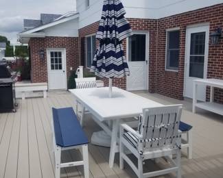 Poly-resin patio dining set
