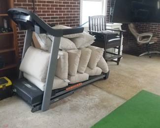 Treadmill; cushions for patio eating