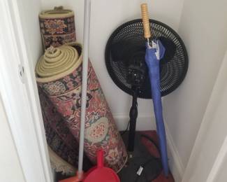 Floor fan; rugs
