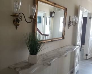 Mirror, sconces