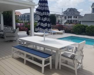 Poly-resin patio dining set