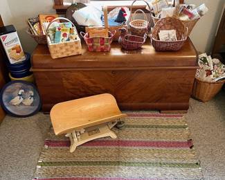 Lane cedar chest, antique Dectecto baby scale
