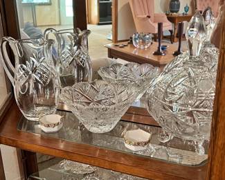 crystal and American Brilliant cut glass