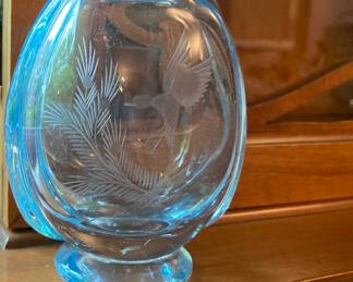 Kosta Boda Ice Blue Hand Blown little Vase