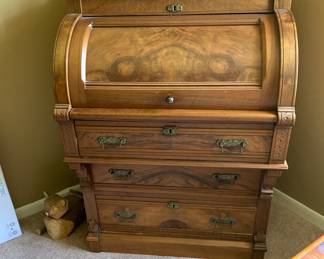 Antique Eastlake Roll Top Desk