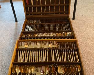Thailand Brass Bamboo Flatware Set