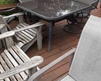 Numerous pieces of patio furniture