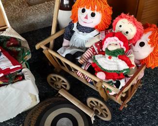 Raggedy Ann and Andy  cute goat cart