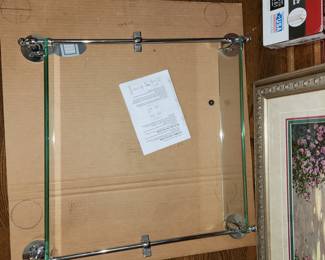 glass/chrome wall shelf, New in box