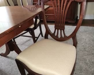 antique dining room set, 6 chairs