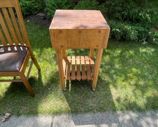 MCM VINTAGE KIMBALL BUTCHER BLOCK ON CASTERS