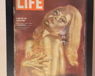 Life Gold finger autographed framed magazine