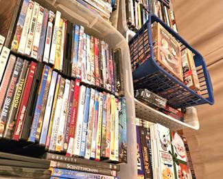 A large selection of DVD's,  CD's and VHS