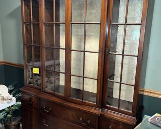 Stately solid mahogany china cabinet