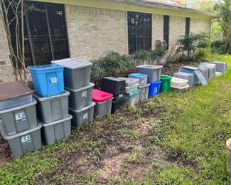 lots of storage totes