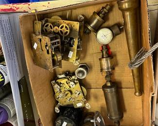 Vintage brass goodies and clockworks
