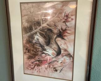 Abstract geese by Ann Lyne.