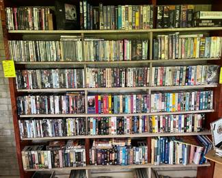 HUGE CASE LOADED WITH DVD'S & VHS TAPES