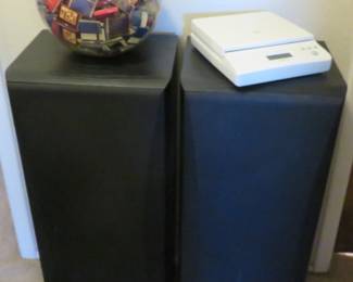 Matchbook collection, postal scale, speakers