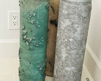 pretty antique French wallpaper/textile cylinders