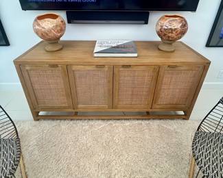 Great cane console/media piece. Blake by Crate and Barrel—$1,600+ new. measures 68W x 20D x 32H. 
$400 OBO