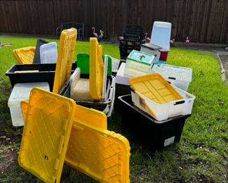 Storage solutions - the bin pile grows bigger and bigger, it’s more than double this pile!