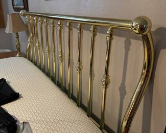 King size brass sleigh bed