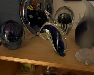 Close up of some of the Murano style paper weights