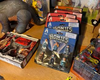 Homies carded figures, Pokémon, Jurassic Park