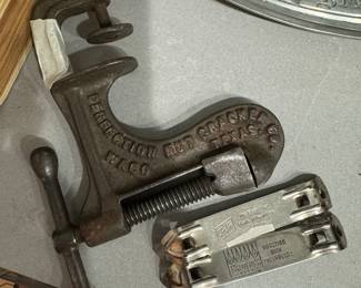 Hamm’s and Schiltz beer “church keys”
Antique “Perfection Nut Cracker Co” from Waco TX, patented 1916