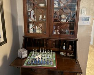 Secretary with glass doors