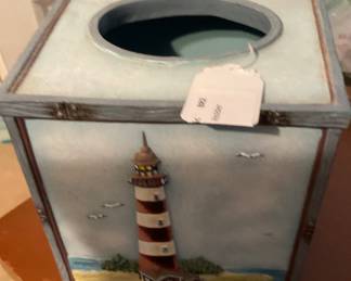 Ceramic Nautical tissue box cover.
