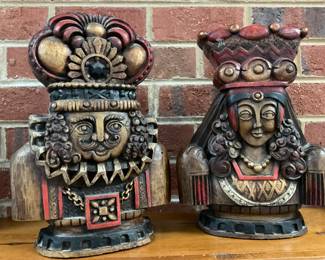 Vintage 1969 Vanguard Studios King and Queen Chess Vanathane 3D Wall Plaque.  Very Rare!  There are 6 pieces to include:  Farm Boy, Castle, Bishop, and Medieval Horse. Rare Collectible pieces.