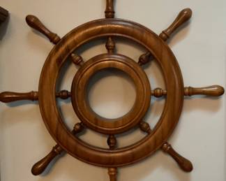 Wooden Ship's Wheel.