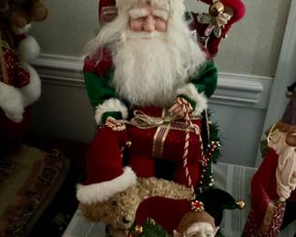 Beautiful Santa in a wrought iron sleigh.