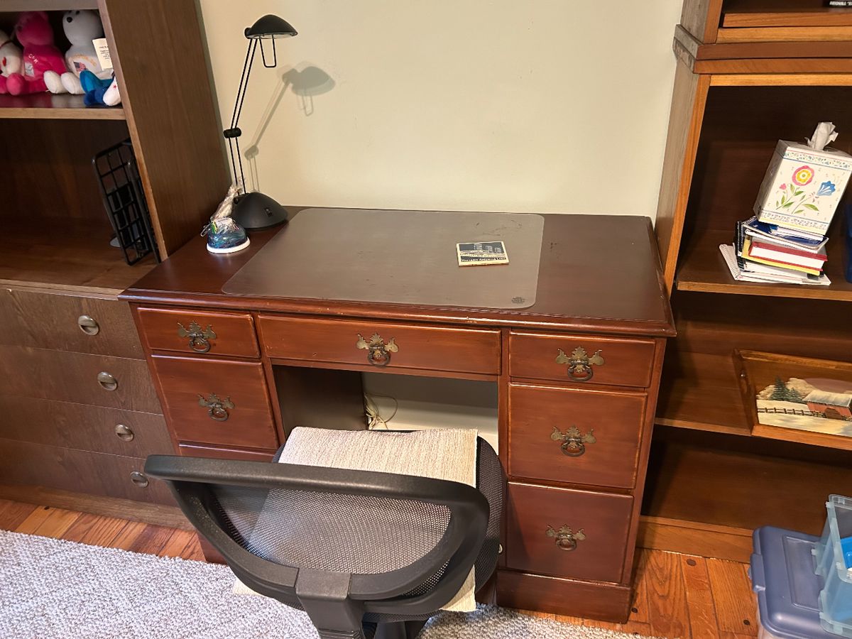 Office desk - chair and light separate