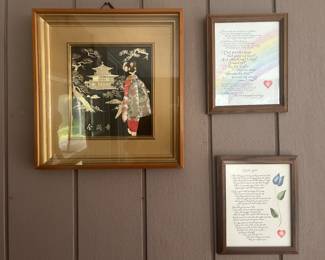 Picture purchased in China plus framed poems