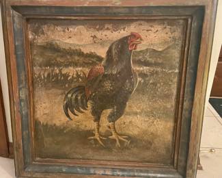 Vintage Rooster Painting