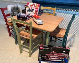 Kid's Table with Vintage Truck, Lego, Pokemon Case, and Dagobah Jedi Training (Star Wars), and more...