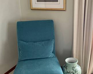 Slipper Chair with Vintage Floor Vase