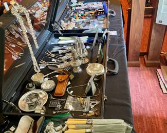A large selection of Jewelry,  Sterling, Sugar Shakers,  and more...