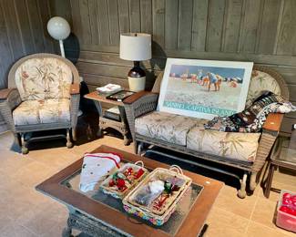 The Island Collection (4pc.)  Gliding Porch Furniture and Brown & Jordan Side Table