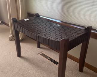 Woven Leather Bench