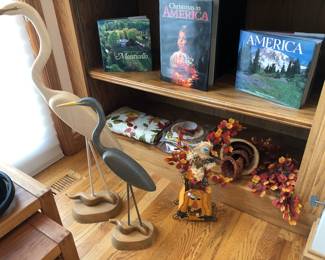 Wood Herons, Fall Decor