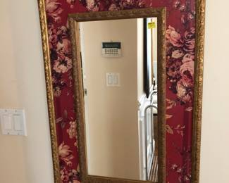 Red Floral Framed Mirror