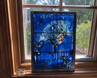 Blue Stained Glass Piece