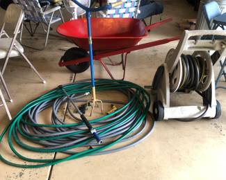 Hoses, Sprayers, Wheelbarrow